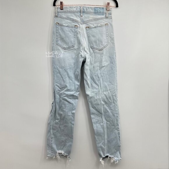 Abercrombie & Fitch The 90's Straight Ultra High Rise Distressed Jeans Size 27 - Picture 4 of 5